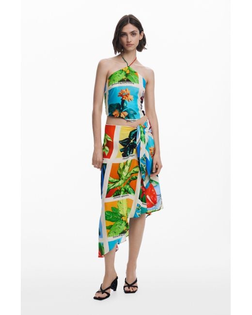 Desigual White Tyler Mcgillivary Postcard Pareo