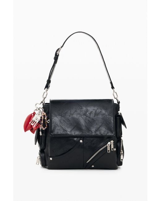 Desigual Black Small Faux Leather Backpack, Polyurethane