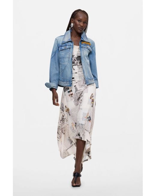 Desigual Blue Disney Printed Jacket, Cotton