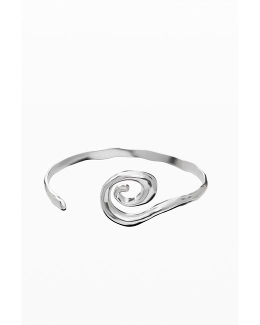 Desigual White Large Spiral Pendant