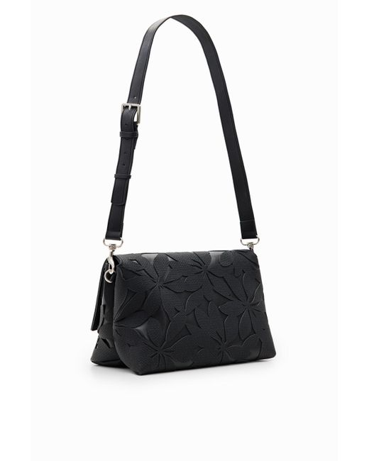 Desigual Midsize Diecut Flower Crossbody Bag in Black Lyst