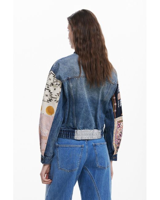 Desigual Blue Tucker Jacket Mandalas