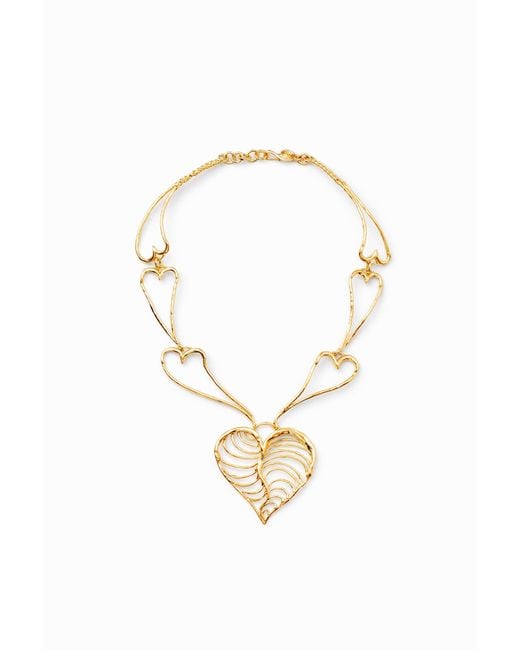Desigual Natural Zalio-Plated Heart Necklace
