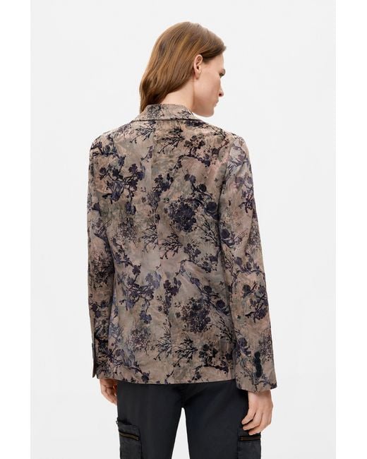 Desigual Black Flocked Blazer, Polyester