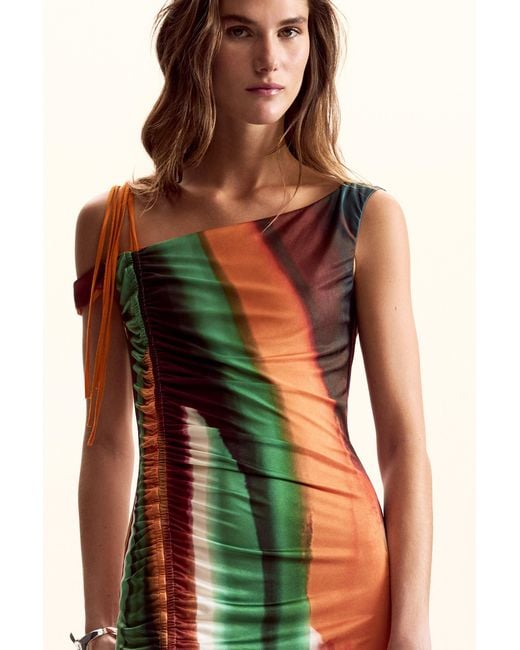 Desigual White Striped Dress M. Christian Lacroix, Polyester