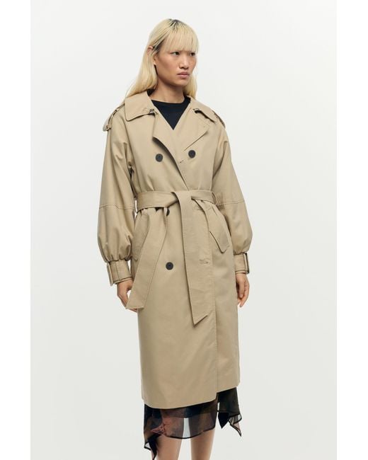 Desigual Natural Double-Lapel Trench Coat