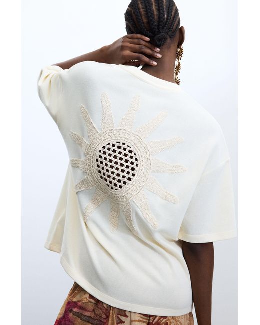 Desigual White Short Sleeve Knit T-Shirt