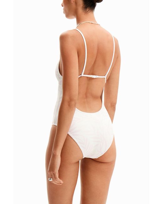 Desigual Red Strappy Cat Swimsuit