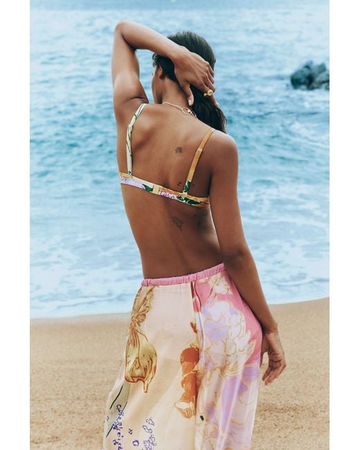 Desigual White Printed Triangle Bikini Top