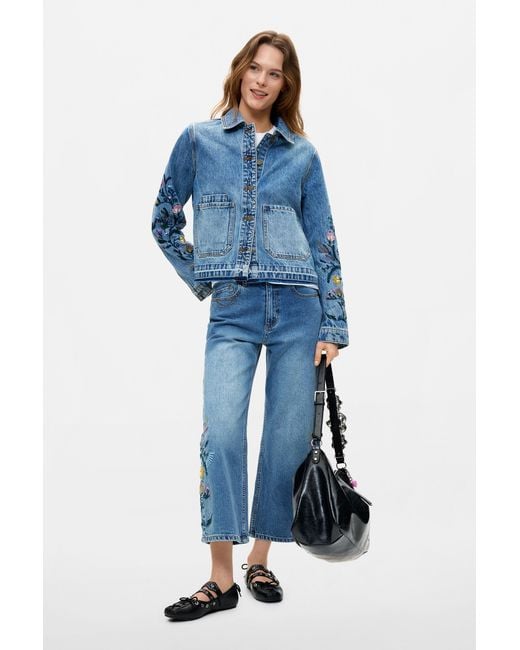 Desigual Blue Denim Jacket 100% Cotton, Cotton