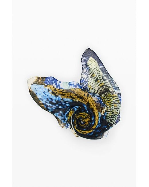 Desigual Blue Printed Rectangular Scarf, Polyester