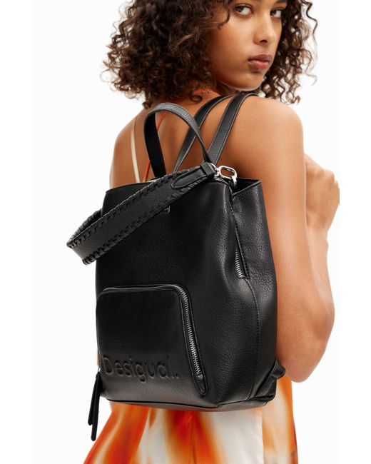 Desigual Black S Multi-position Backpack