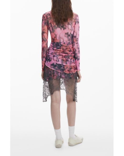 Desigual Red Collina Strada Asymmetrical Dress, Polyester