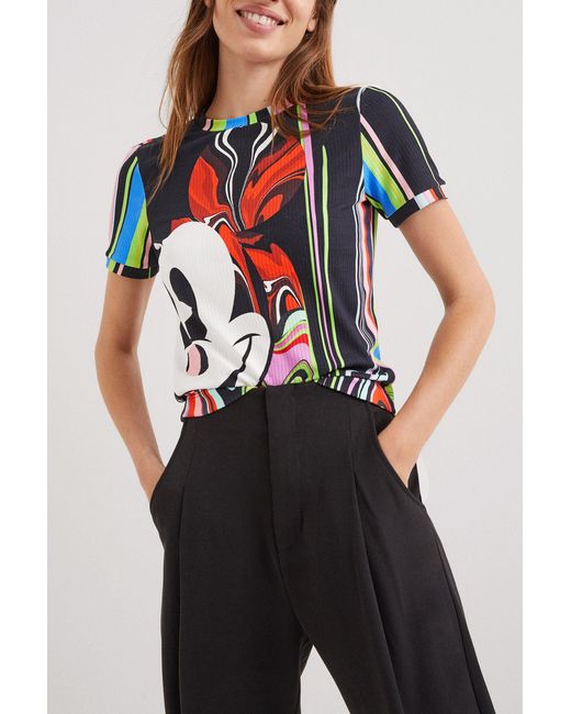 Desigual Red M. Christian Lacroix Mickey Mouse T-Shirt, Polyamide