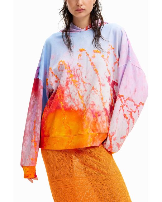 Desigual Red Photographic Hoodie, Cotton