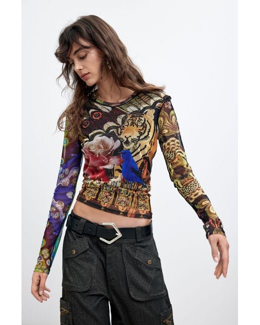 Desigual Multicolor Printed T-Shirt M. C. Lacroix, Polyester