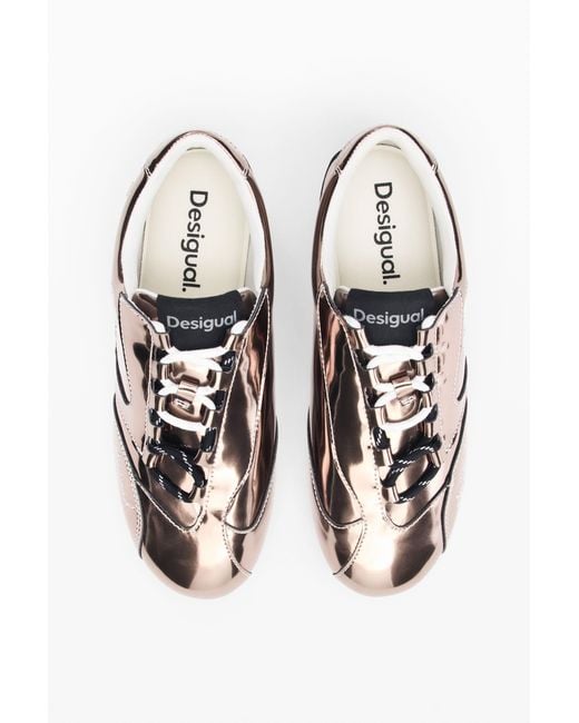 Desigual Black Faux Leather Sneakers, Polyurethane