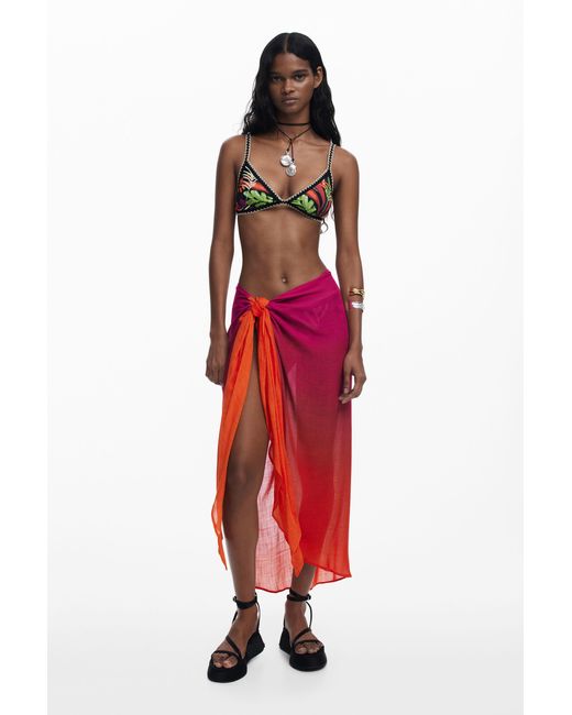 Desigual Red Bikini Top