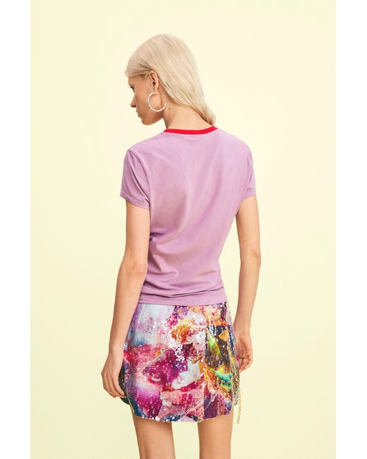 Desigual Red Floral T-Shirt, Cotton