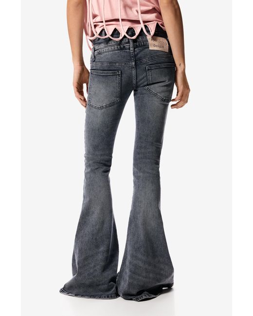 Desigual Black Flare Pants Masha Popova, Cotton