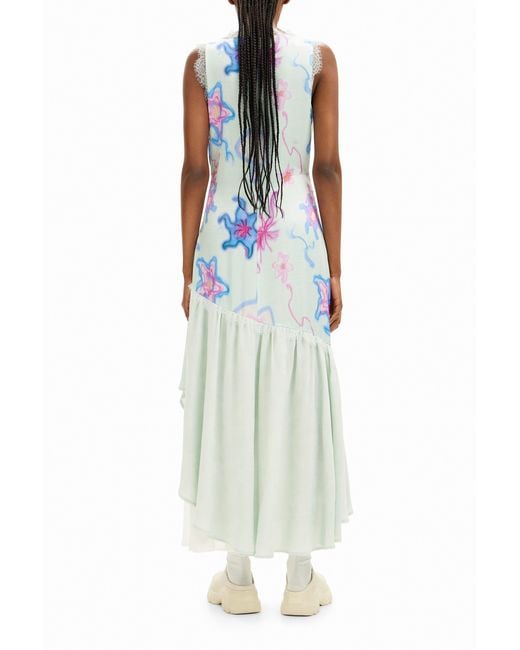 Desigual White Collina Strada Long Multilayered Strappy Dress