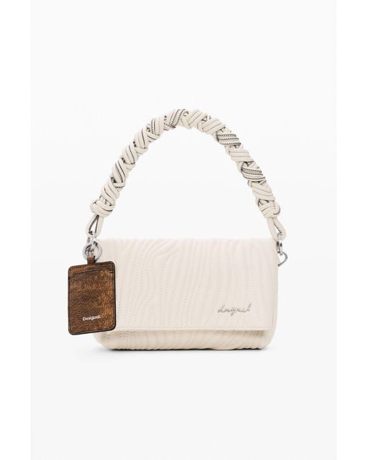 Desigual White Medium Embossed Bag, Polyurethane