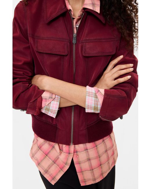 Desigual Red Jacket Leather Effect, Polyurethane