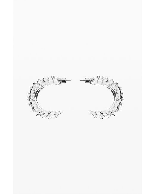 Desigual Black Crystal Hoop Earrings Zalio, Glass