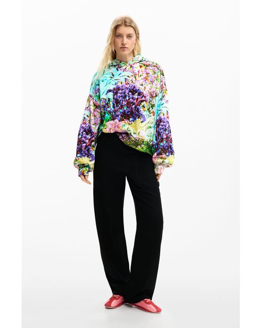Desigual Blue Wild Garden Sweatshirt, Cotton