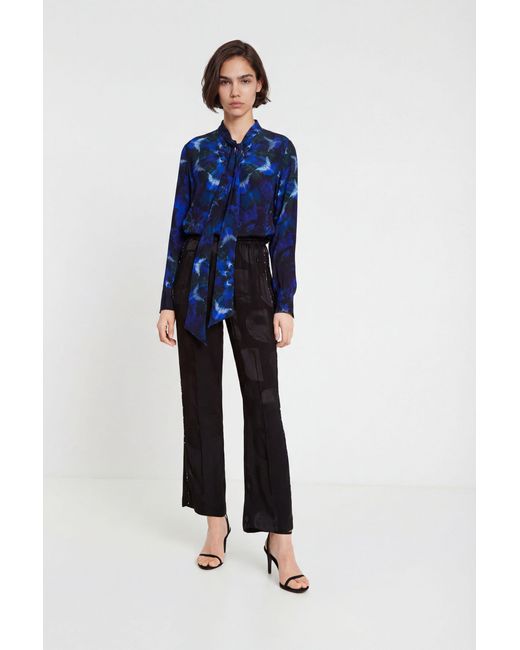 Desigual Blue Blouse Mandalas Tie Dye Print, Viscose