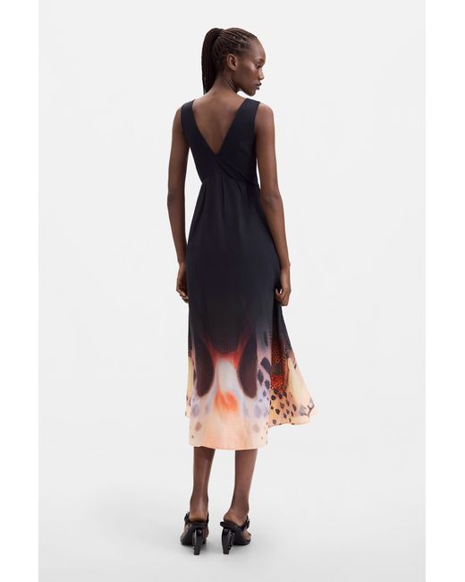 Desigual Black 2-In-1 Midi Dress