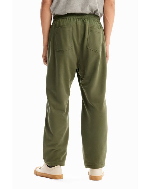 Desigual Green Hybrid Pleated Trousers for men