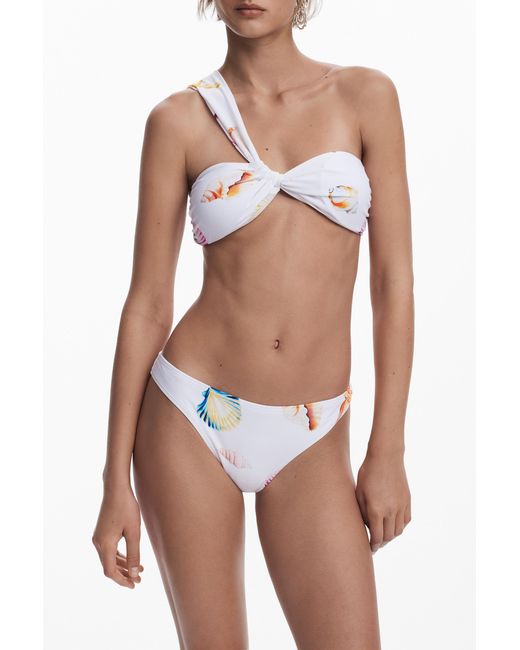 Desigual White Seashell Bikini Top
