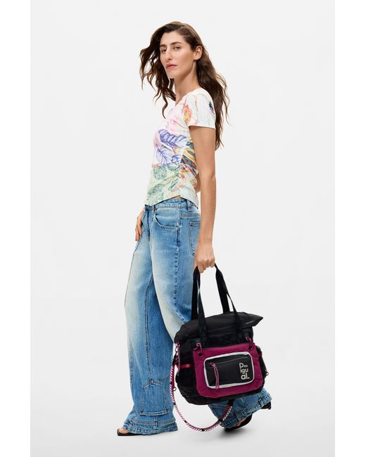 Desigual Black Large Multi-Position Backpack, Polyamide