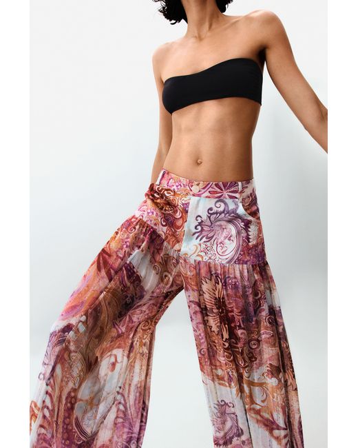 Desigual Red Printed Harem Pants