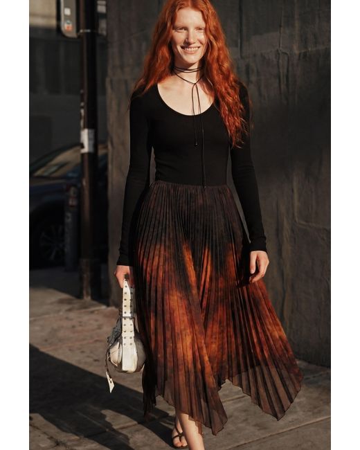 Desigual Brown Fitted Midi Dress