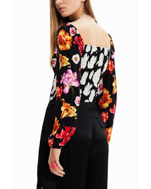 Desigual Red M. Christian Lacroix Floral Bodysuit