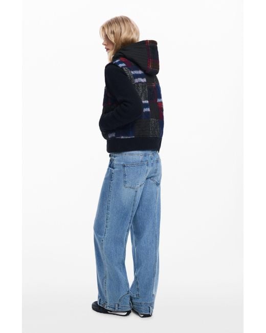 Desigual Blue Detachable Padded Jacket