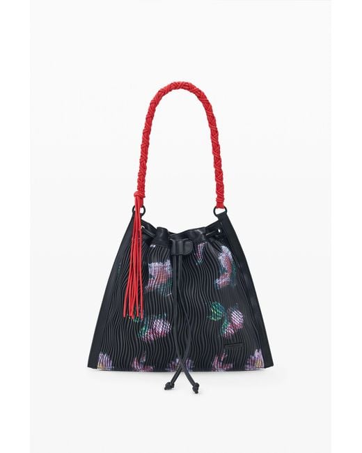 Desigual White Medium Backpack Flower Texture, Polyurethane