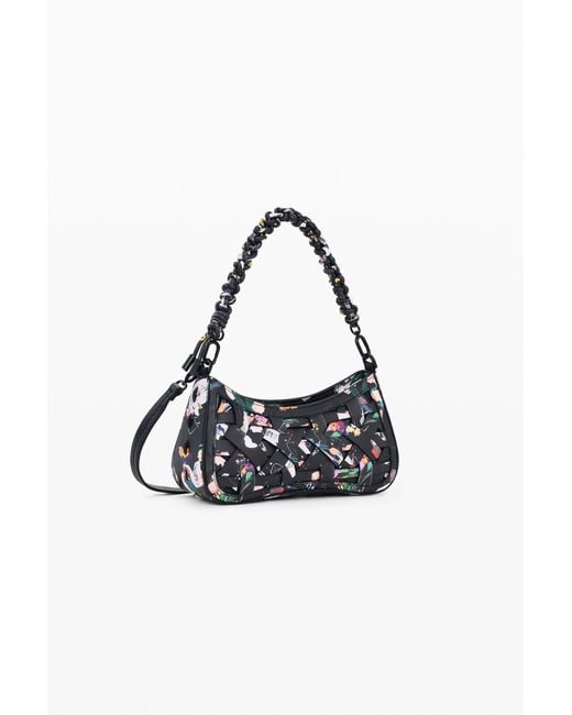 Desigual Blue Small Braided Collage Bag, Polyurethane