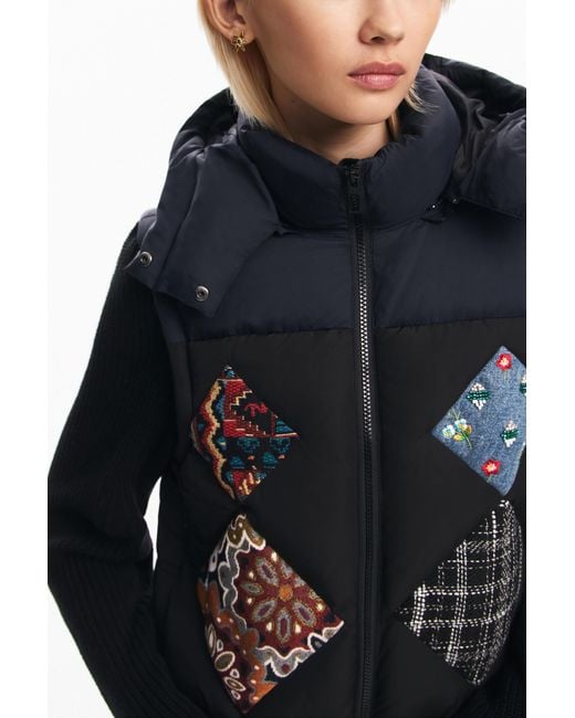 Desigual Black Combined Padded Vest