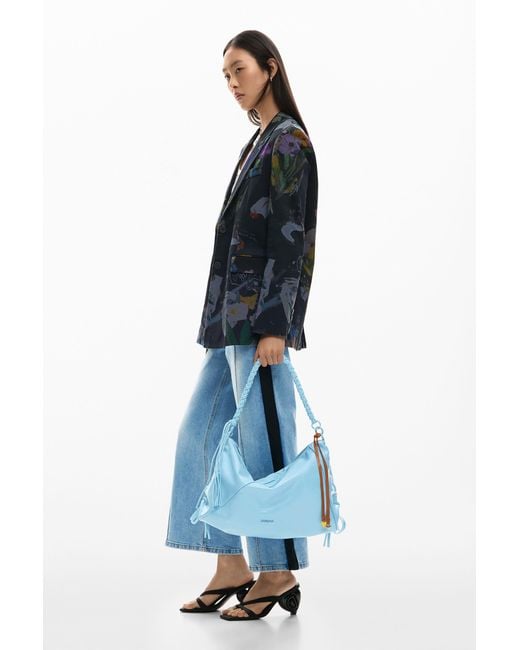 Desigual Blue Big Shiny Bag, Polyurethane