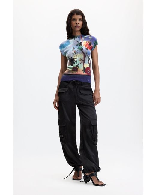 Desigual Blue Printed T-Shirt
