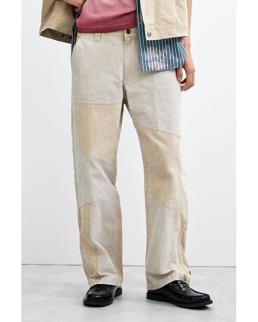Desigual Blue Patchwork Pants, Cotton for men