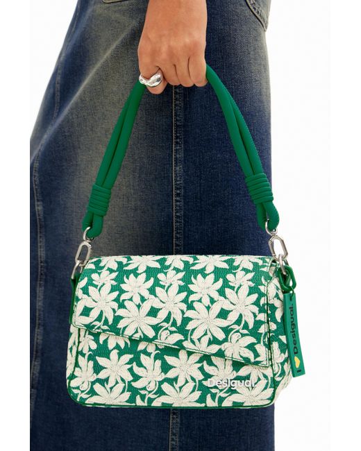 Desigual Green S Textured Floral Bag