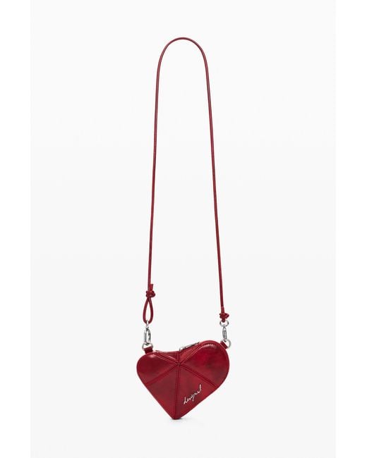 Desigual Red Small Heart Wallet, Polyurethane