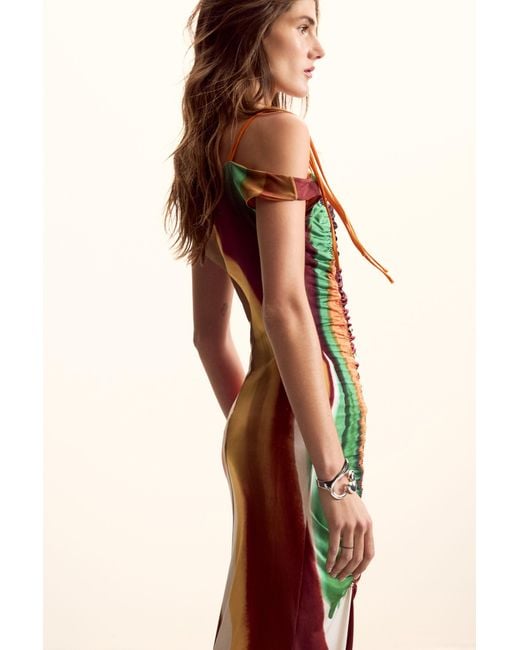 Desigual White Striped Dress M. Christian Lacroix, Polyester