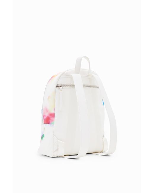 Desigual White S Floral Backpack