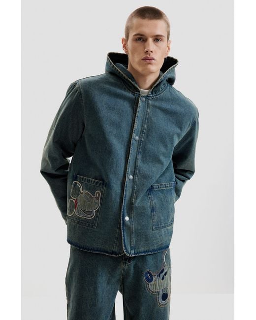 Desigual Blue Reversible Mickey Denim Jacket, Cotton for men