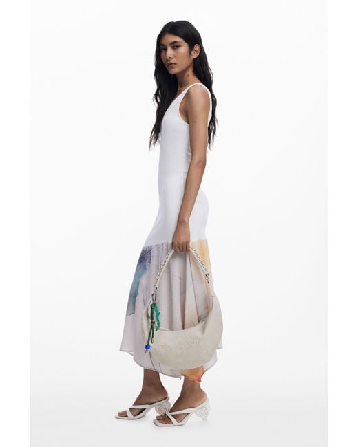 Desigual White Medium 3D Logo Crossbody Bag, Polyurethane
